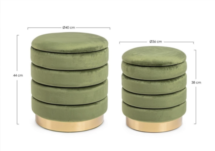 DARINA OLIVE  НАБІР 2 ПУФ W-CONT