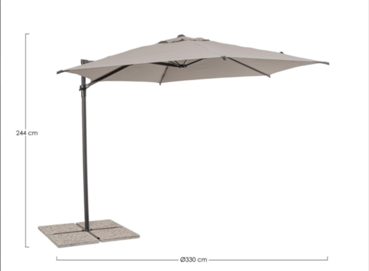 ПАРАСОЛЬКА ARM RICA 3.3M ANTR-GREY